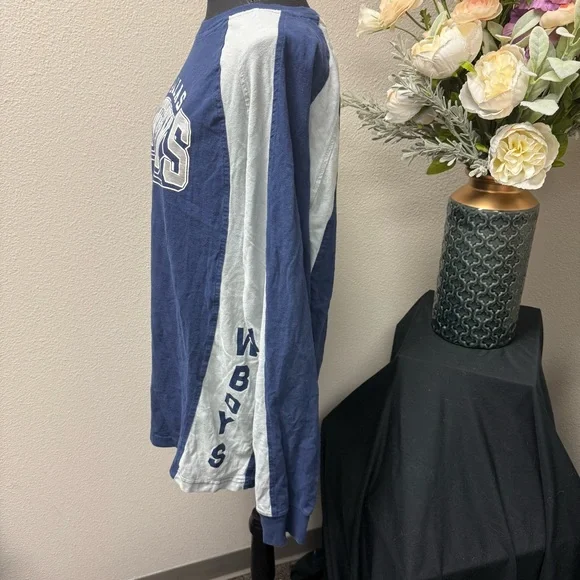 Dallas Cowboys Navy & Gray Raglan Long Sleeve Graphic Tee by Hands High L - Picture 2 of 10